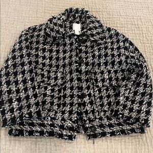 H&M Black and White Checkered Blazer